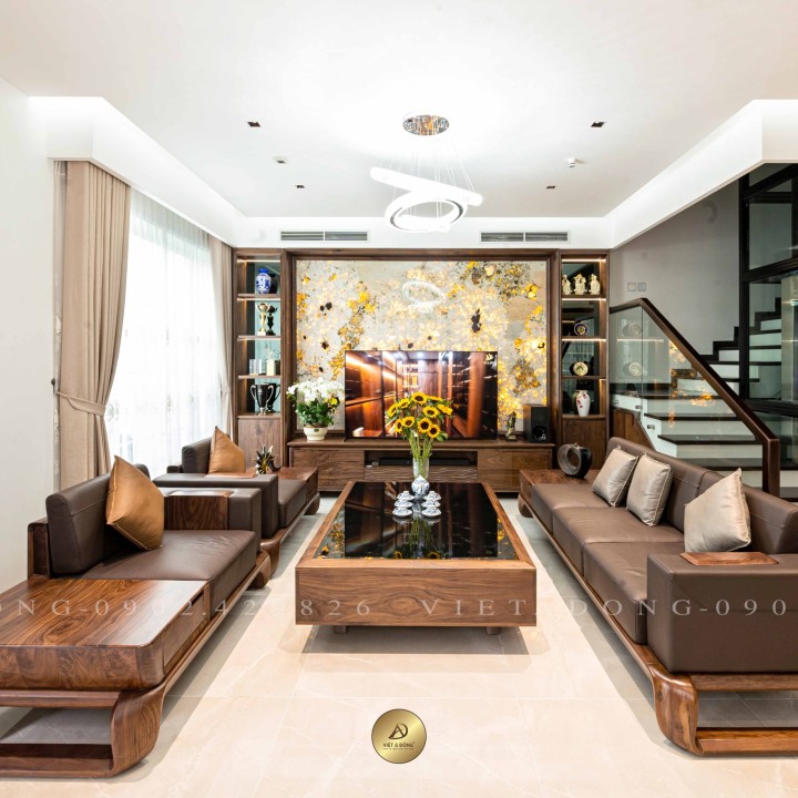 Sofa gỗ óc chó SF-40